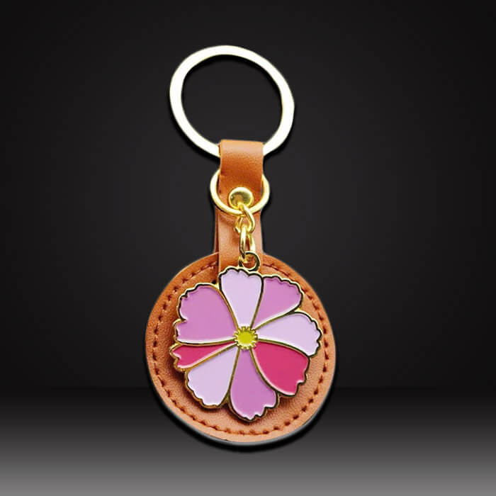 Flower Custom Metal Enamel Key Chain - Kushan Pinstar Gift Co.Ltd.